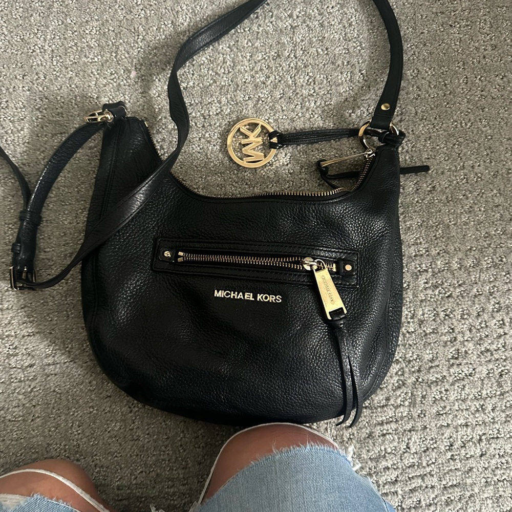 Michael Kors Black Leather Shoulder Bag